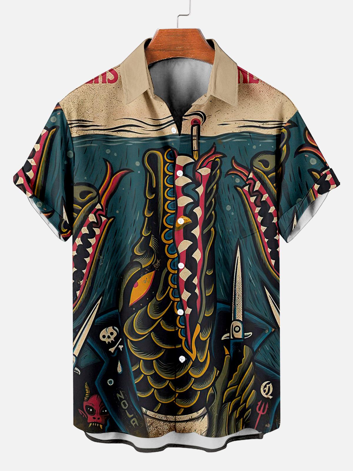 Vintage Magazine pattern short sleeved shirt