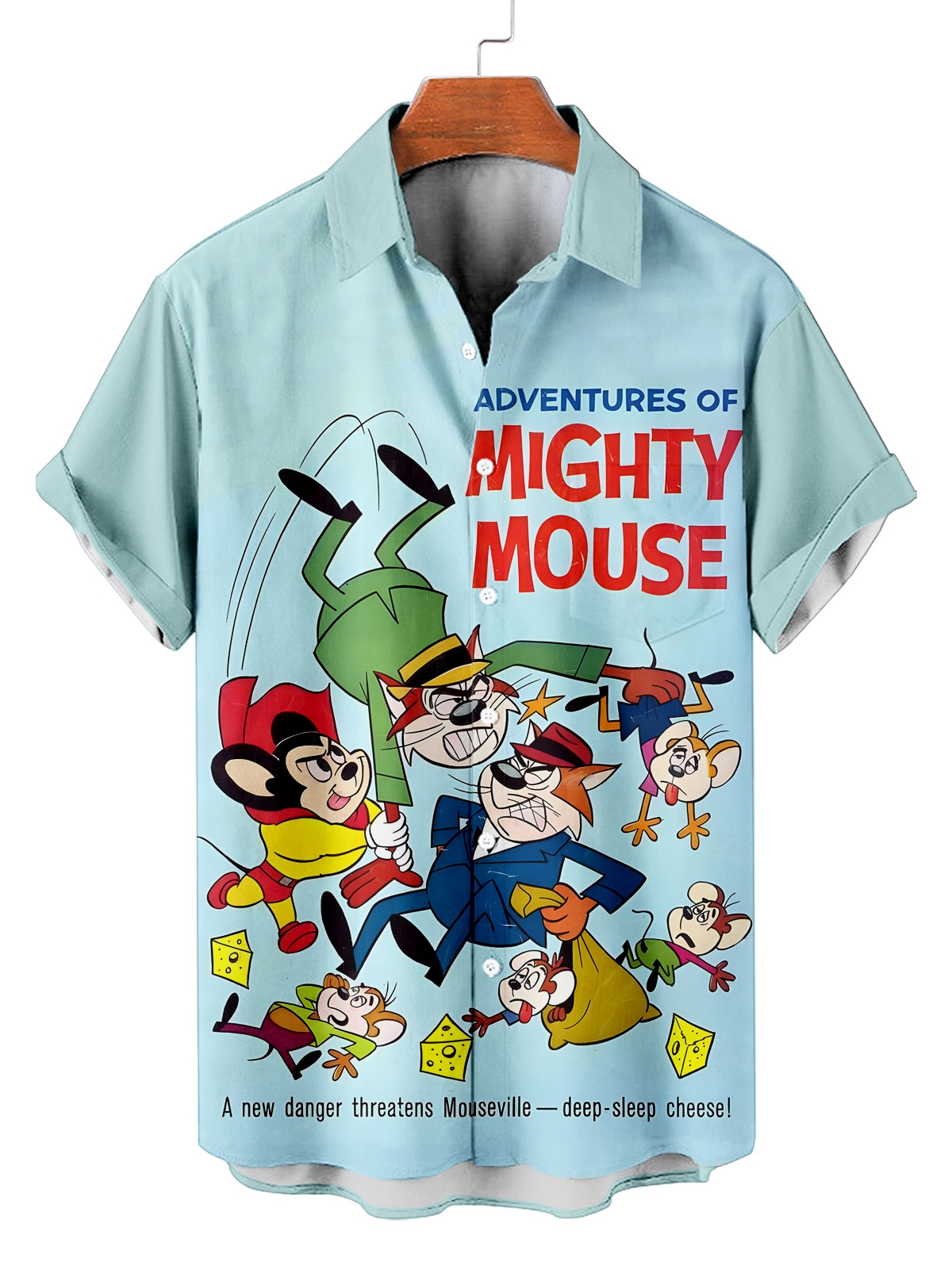 Classic Cartoon pattern short sleeved shirt