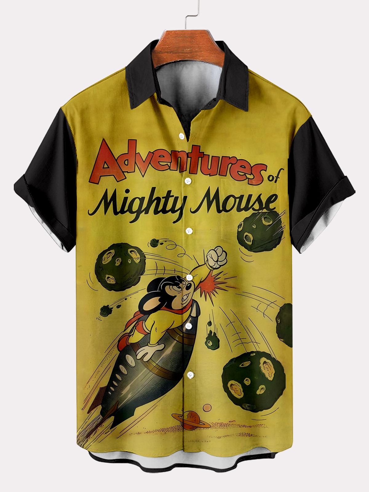 Classic Cartoon pattern short sleeved shirt