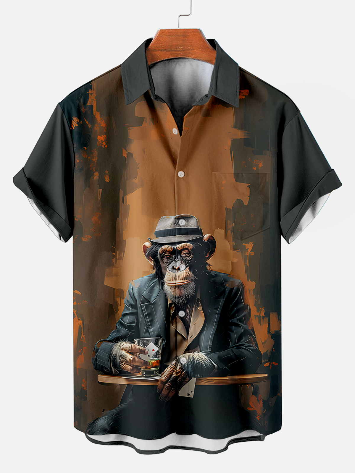 vintage animal print short sleeve shirt