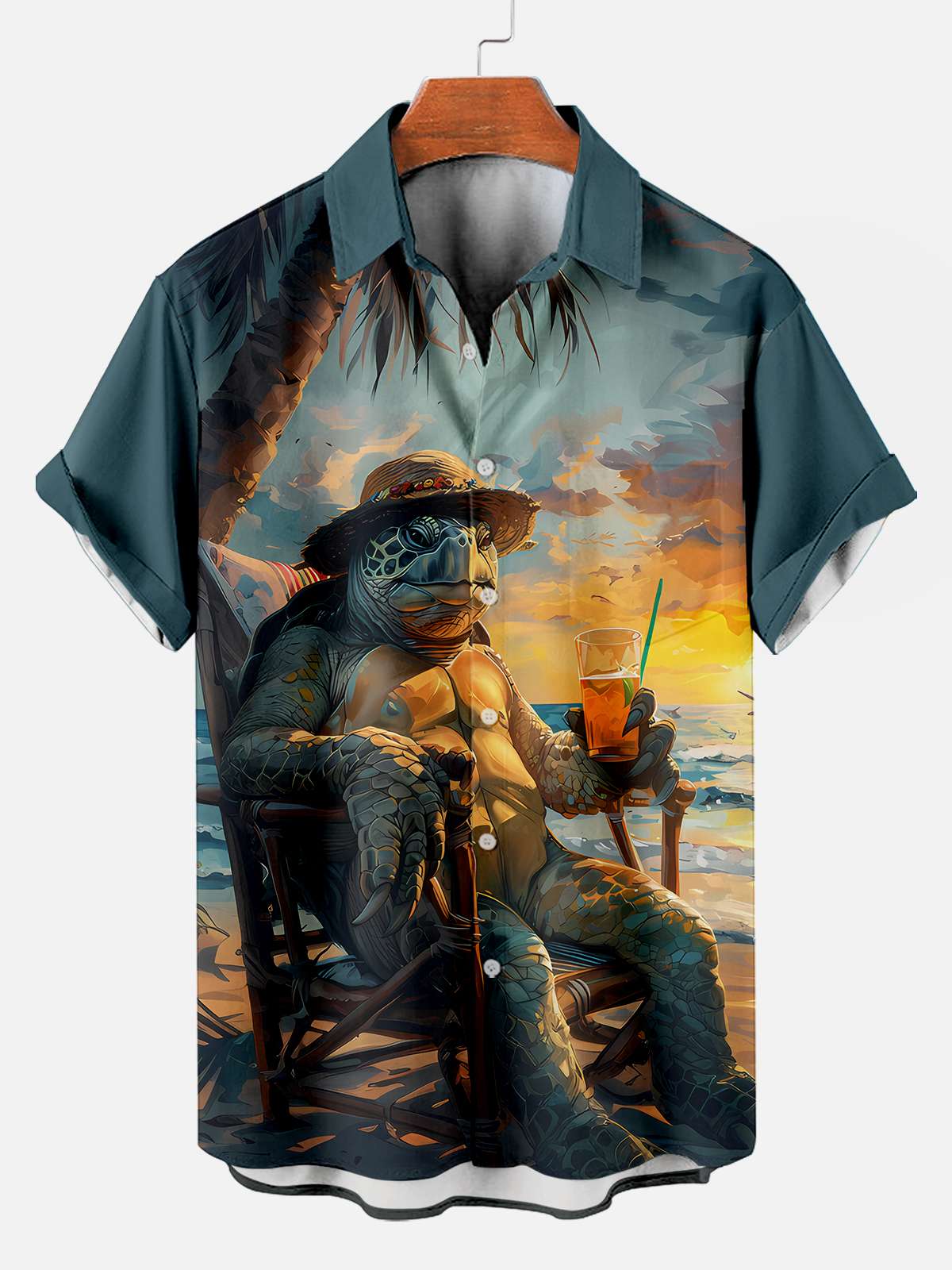 Hawaii Fashion Animal Graphic Short Sleeve Shirt