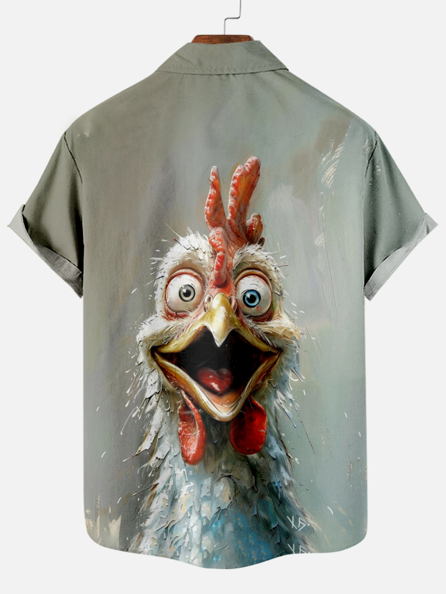Whimsical Fun Chicken Short Sleeve Shirt