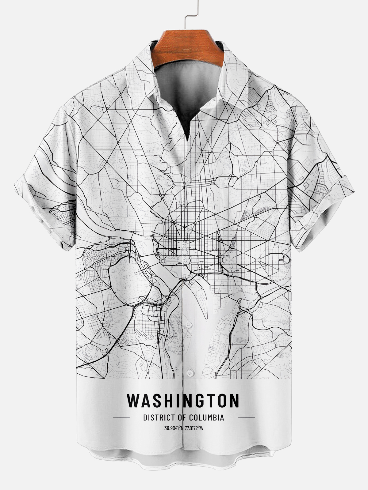 Men's Map Graphic Short Sleeve Shirt