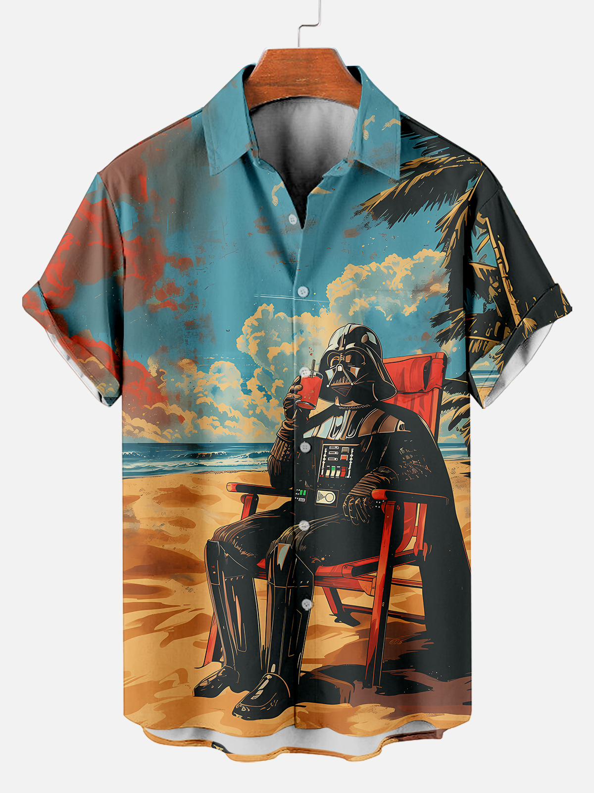 [Copy]Men's Vintage Witch Oil Painting Art Halloween Short Sleeve Shirt