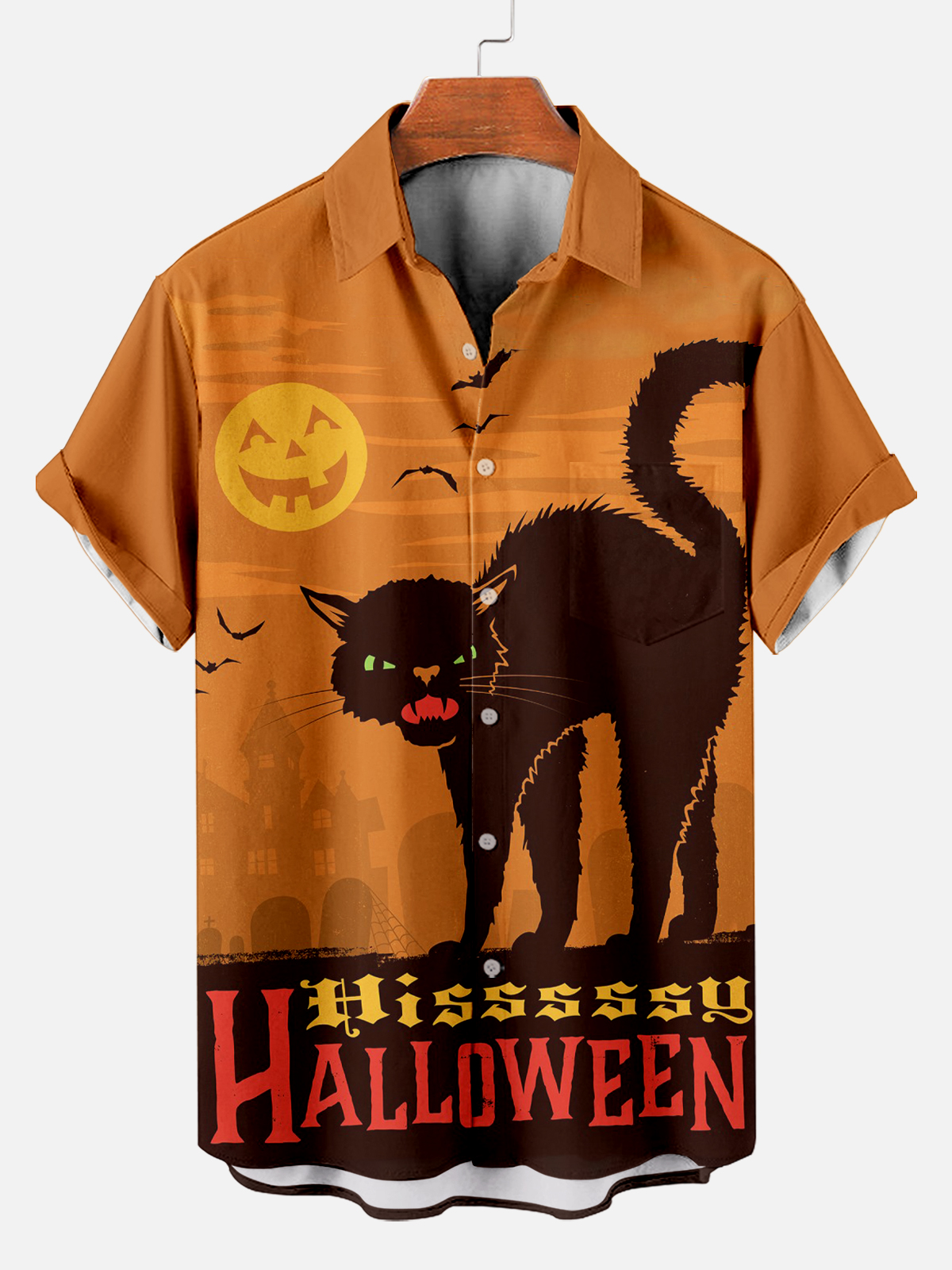 Halloween graphic short sleeve shirt
