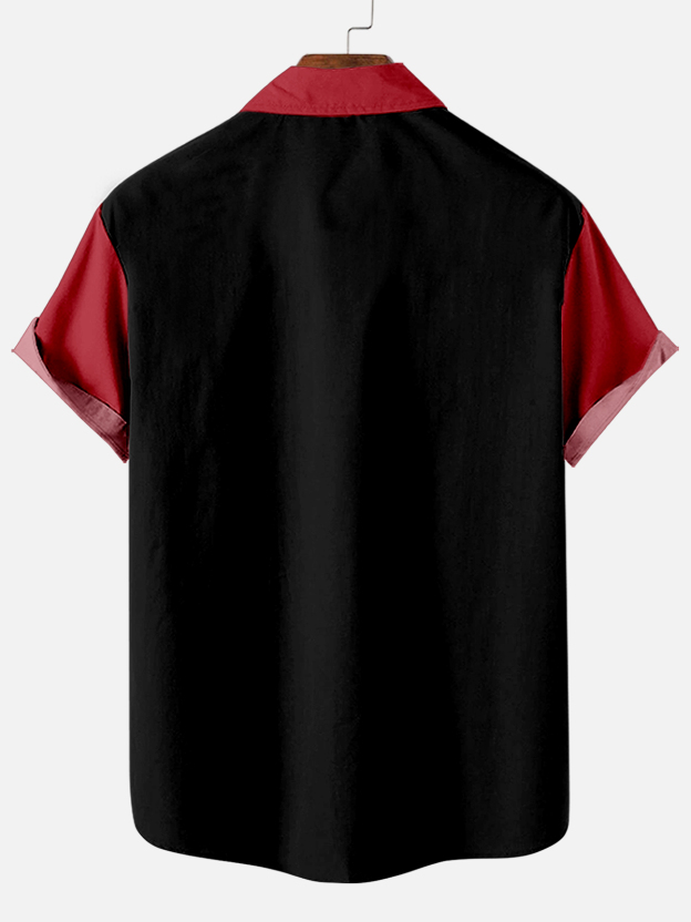 Men's Fun Slogan Graphic Contrast Short Sleeve Shirt