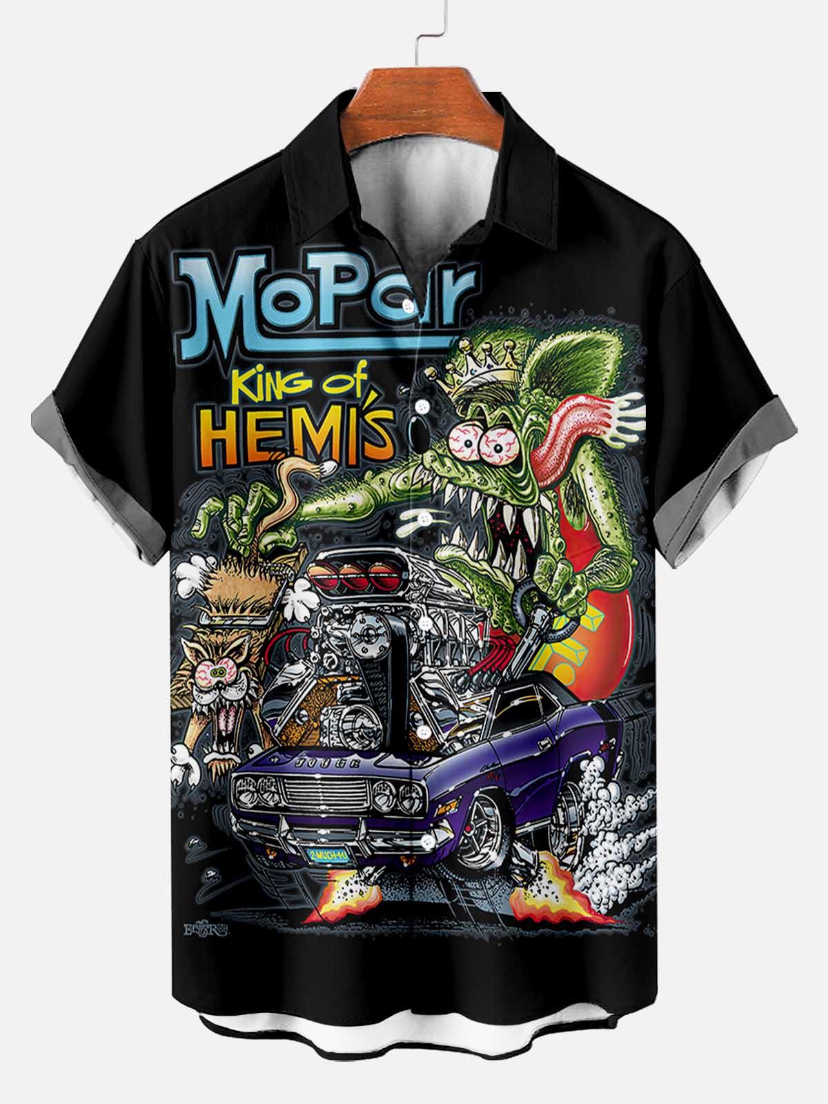 Men's Mouse Modified Car Print Short Sleeve Shirt