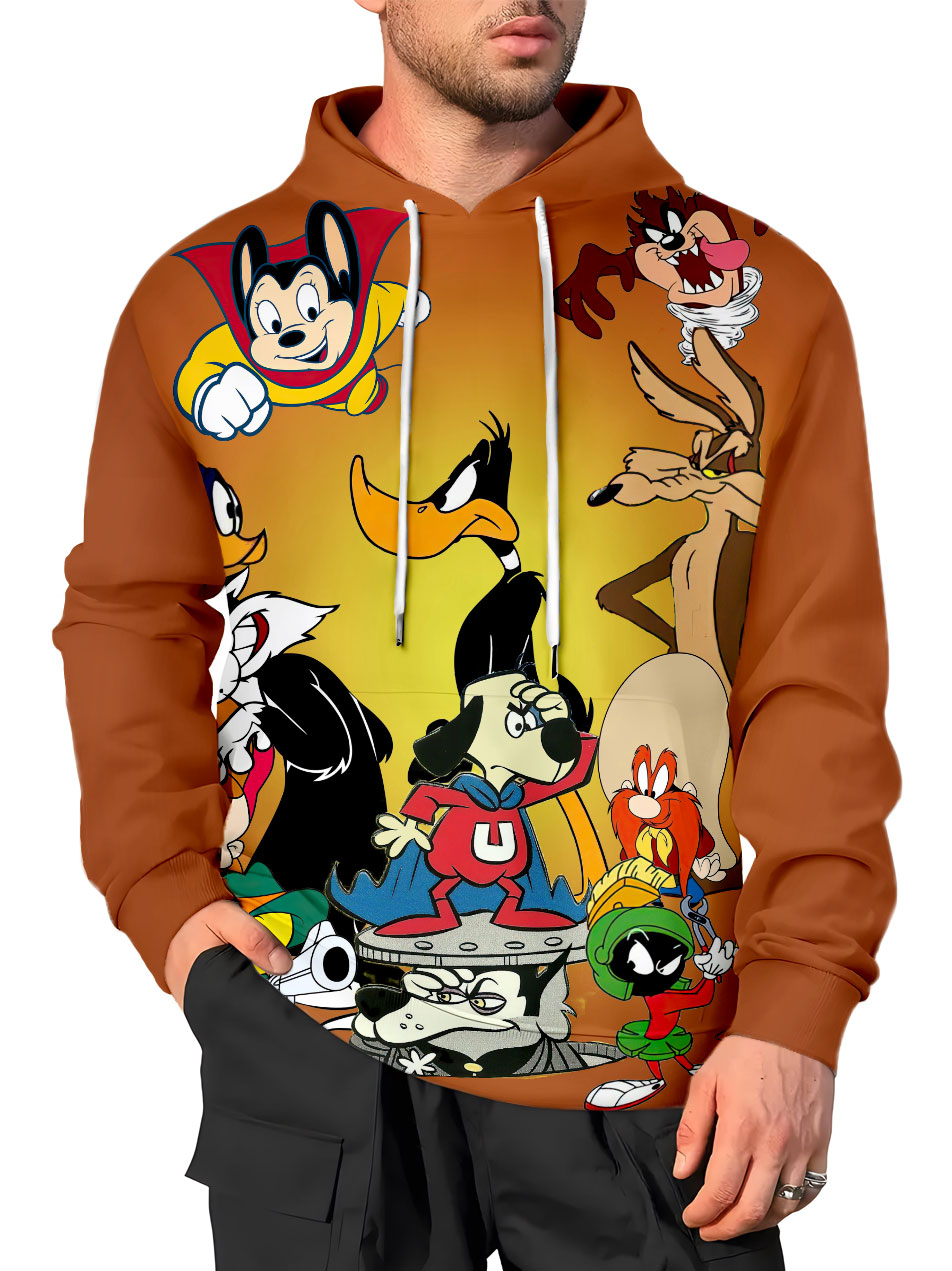 Men's Casual Art Cartoon Graphic Hoodie