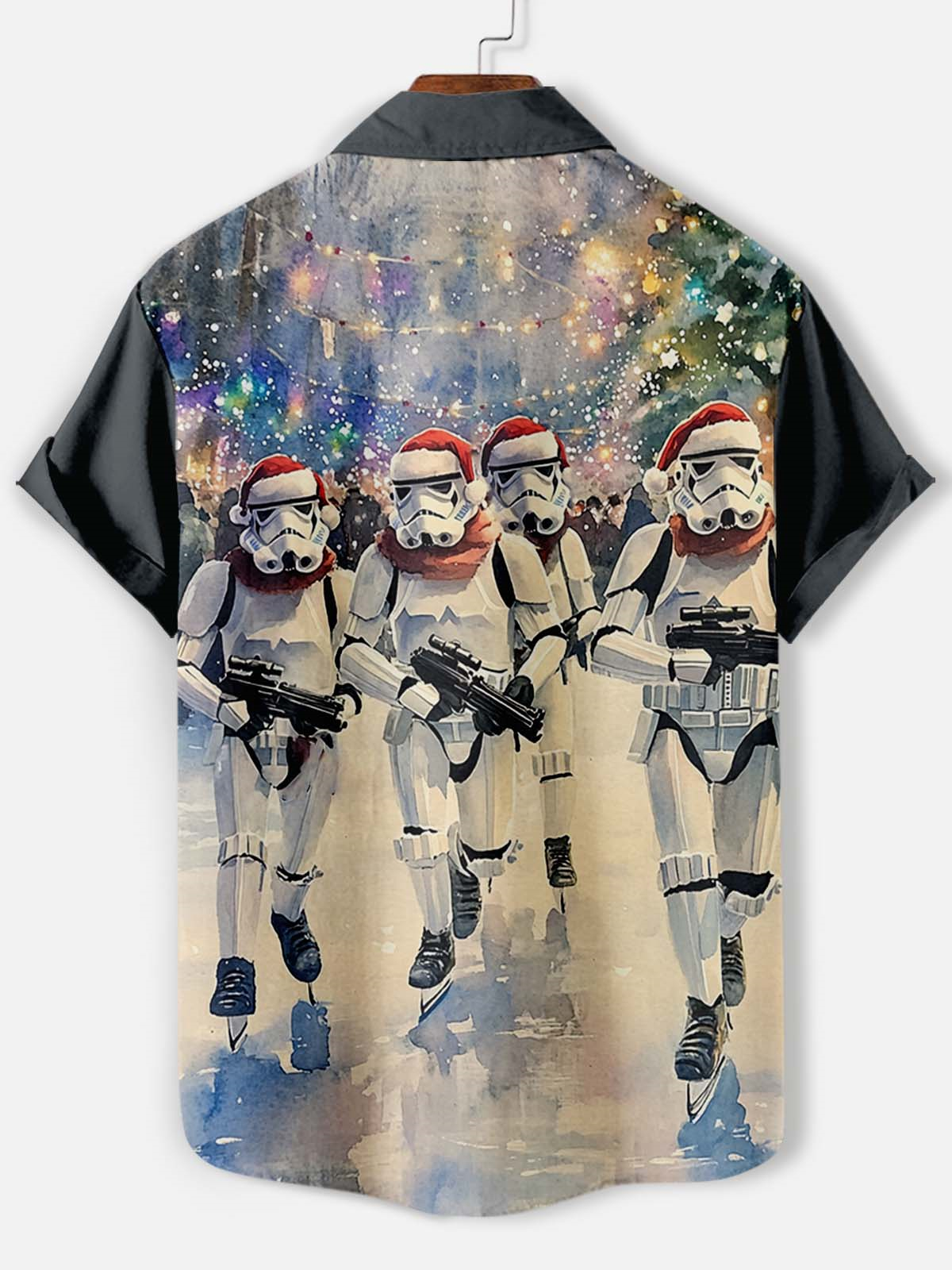 Men's Classic Movie Christmas Graphic Short Sleeve Shirt