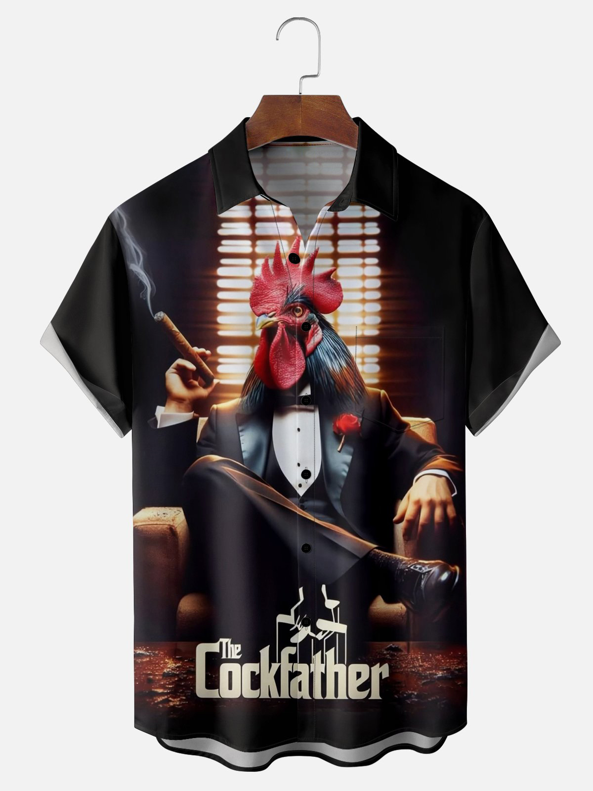 Men's Classic Movie Godfather Animal Fun Graphic Short Sleeve Shirt