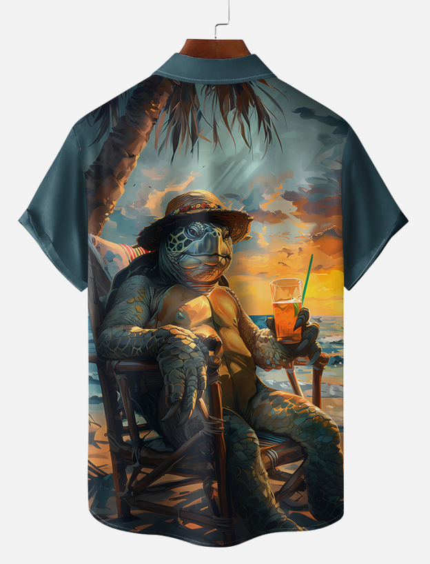 Hawaii Fashion Animal Graphic Short Sleeve Shirt