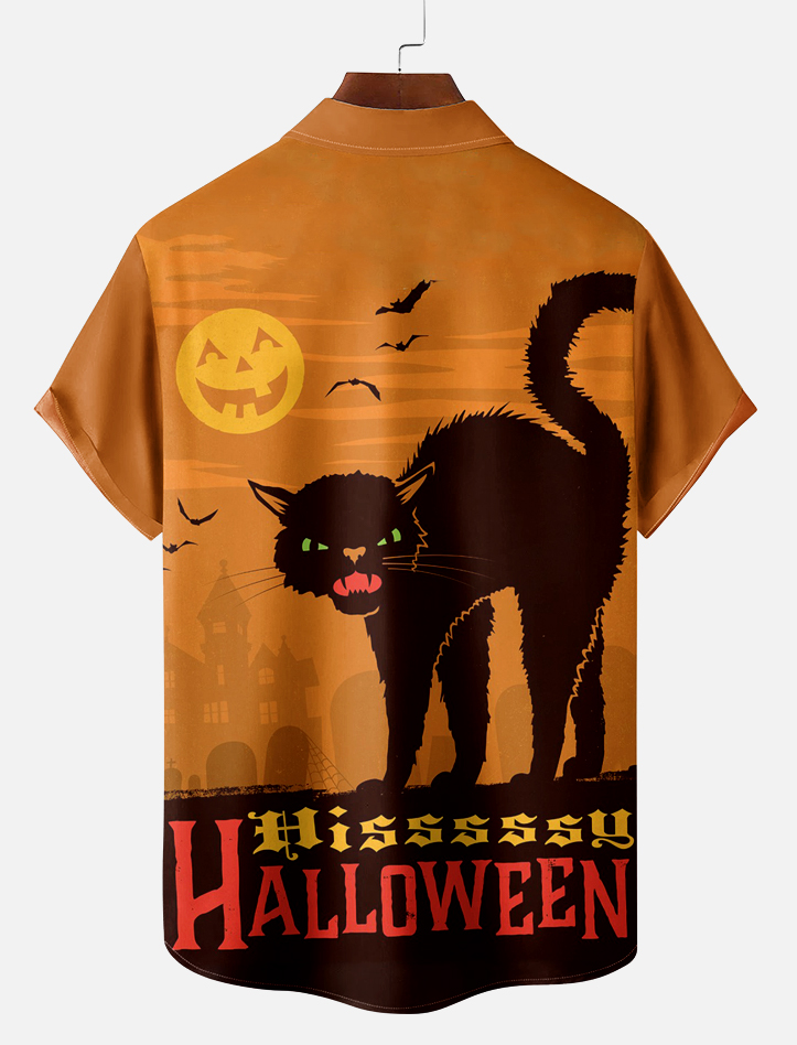 Halloween graphic short sleeve shirt