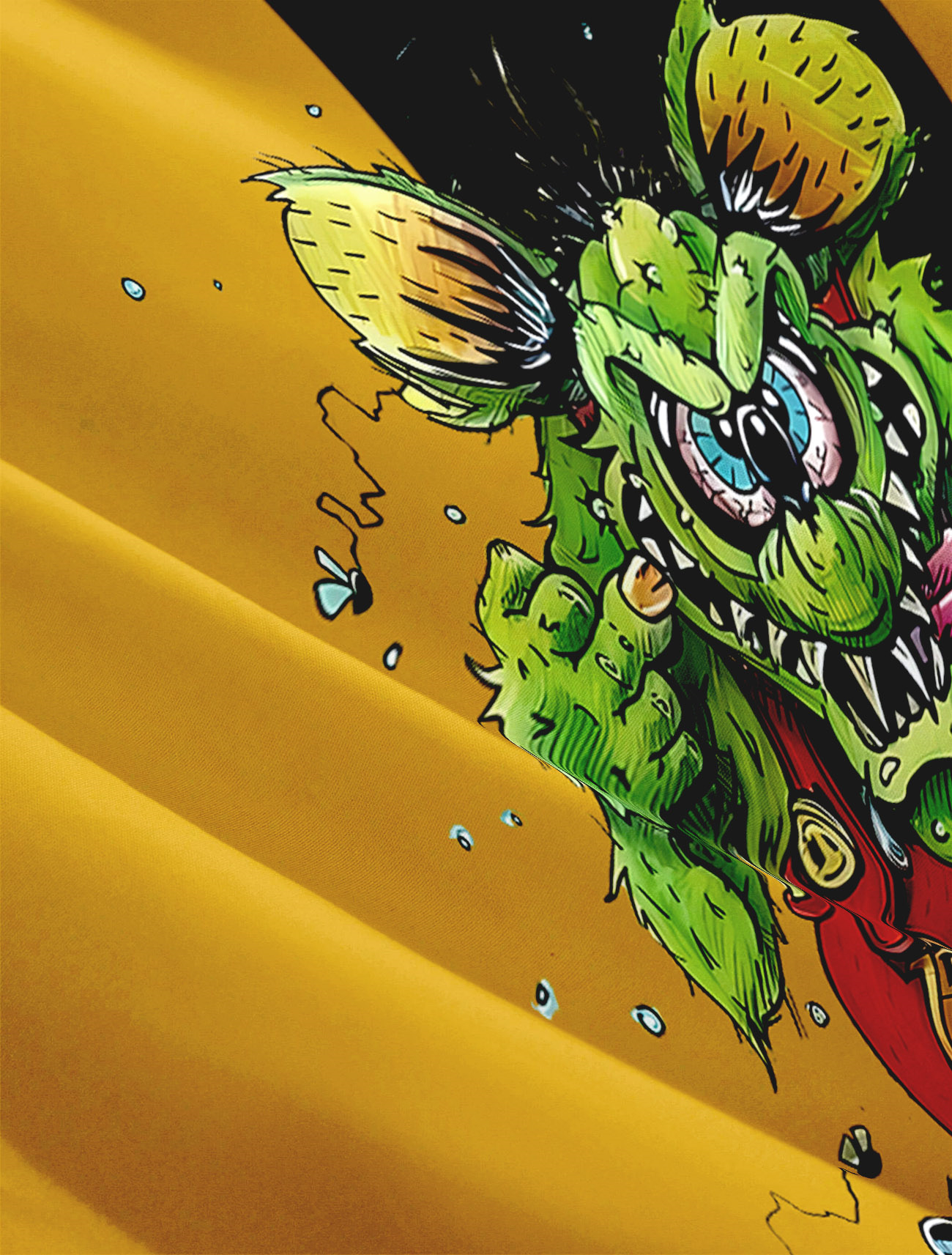 Men's cartoon racing stripe element short-sleeved shirt