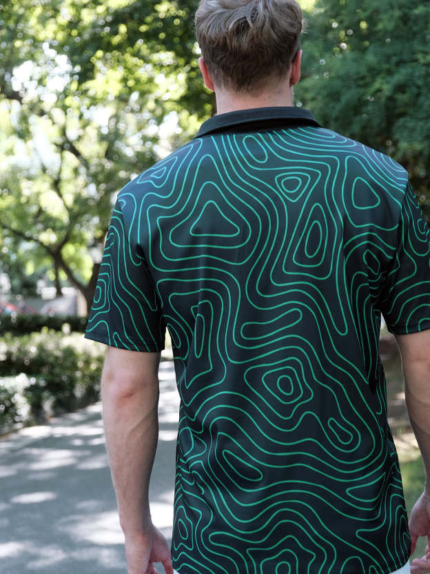 Men's Terrain Map Golf Champion Short Sleeve Polo Shirt