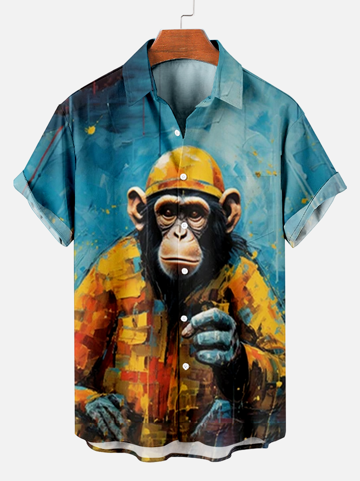 Retro Orangutan Animal Graphic Art Short Sleeve Printed Shirt
