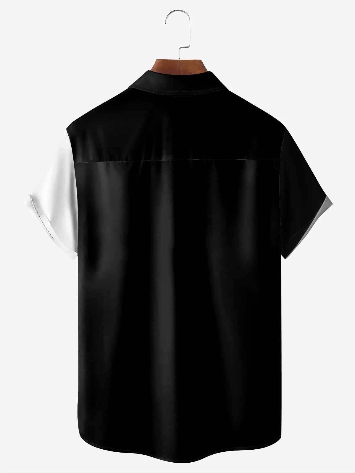 Men's casual geometric abstract contrasting pocket short sleeved shirt