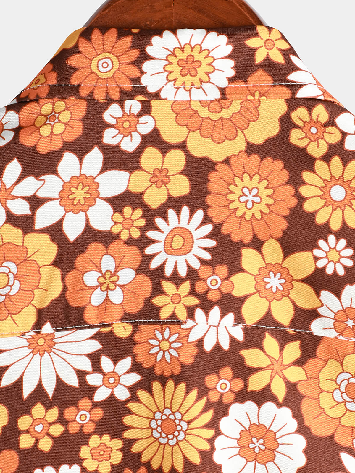 Men's Casual Small Flower Full Dress Printed Lapel Short Sleeve Shirt