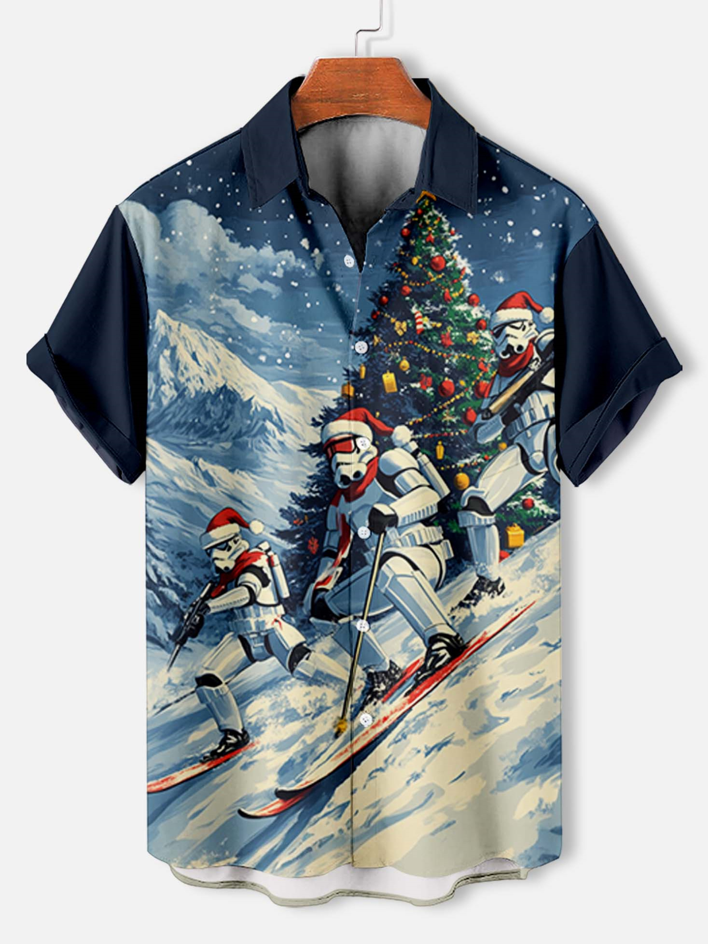 Men's Classic Movie Christmas Graphic Short Sleeve Shirt