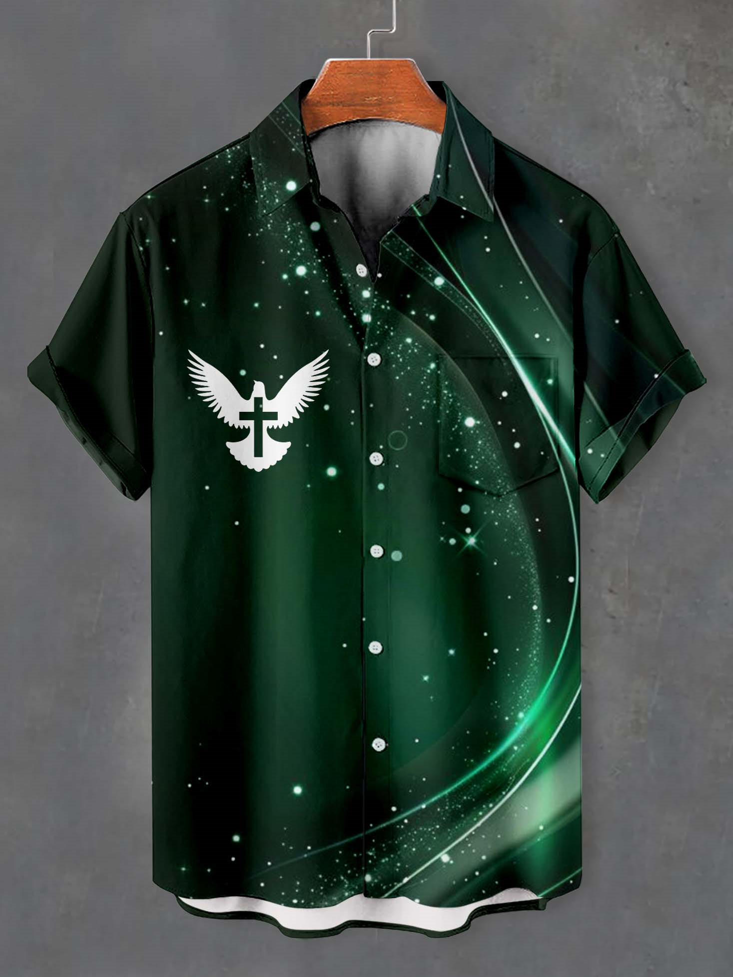 Men's faith-themed short-sleeved shirt