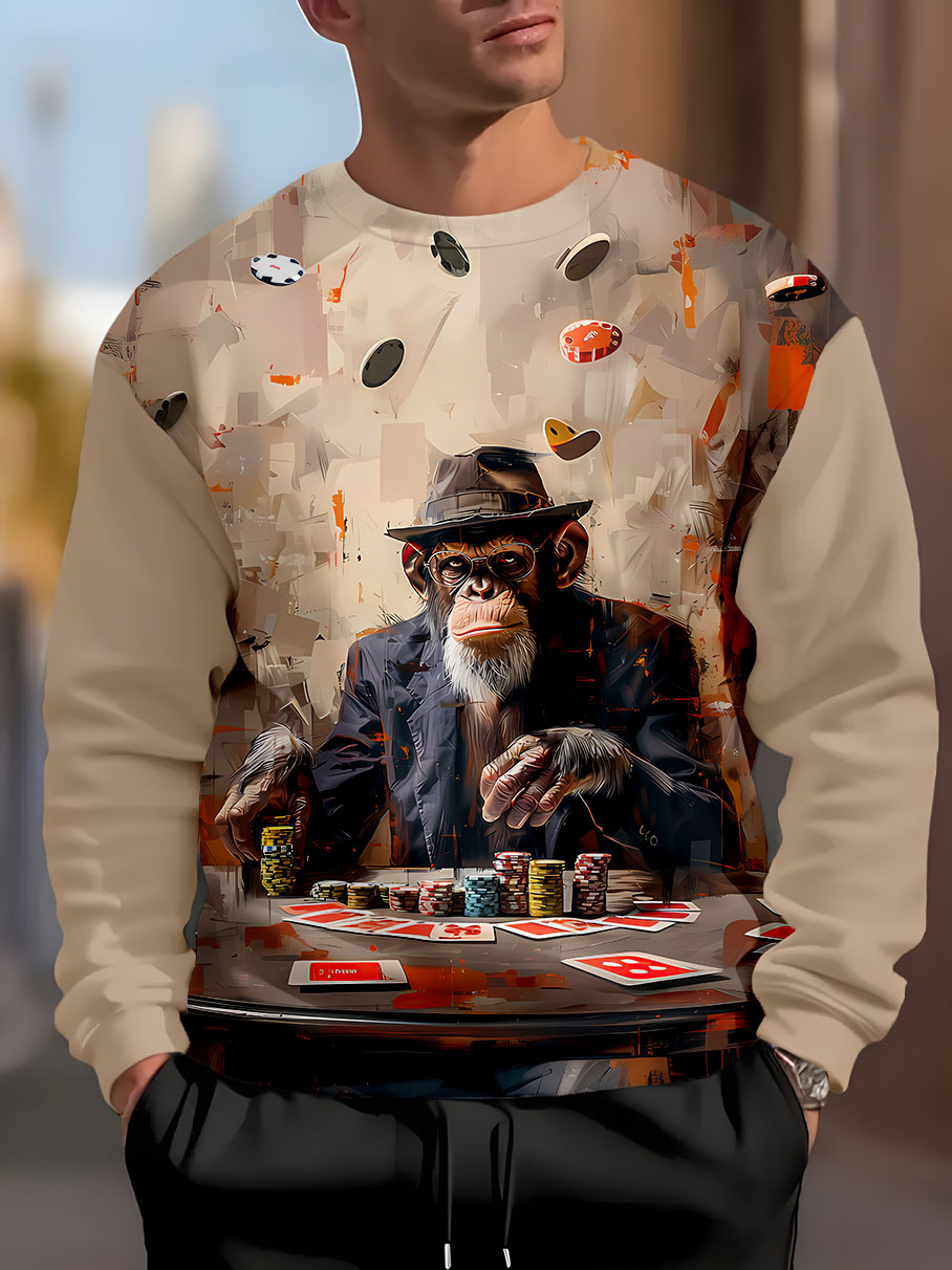 Men's Casual Classic Movie Graphic Long Sleeve Sweater
