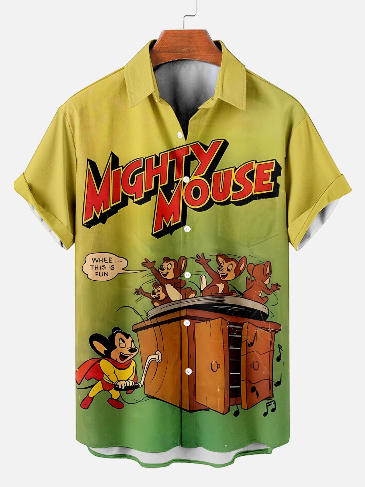 Classic Cartoon pattern short sleeved shirt
