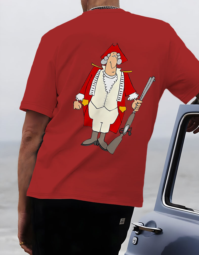 Men's Casual Cartoon Fun Illustration Short Sleeve T-Shirt