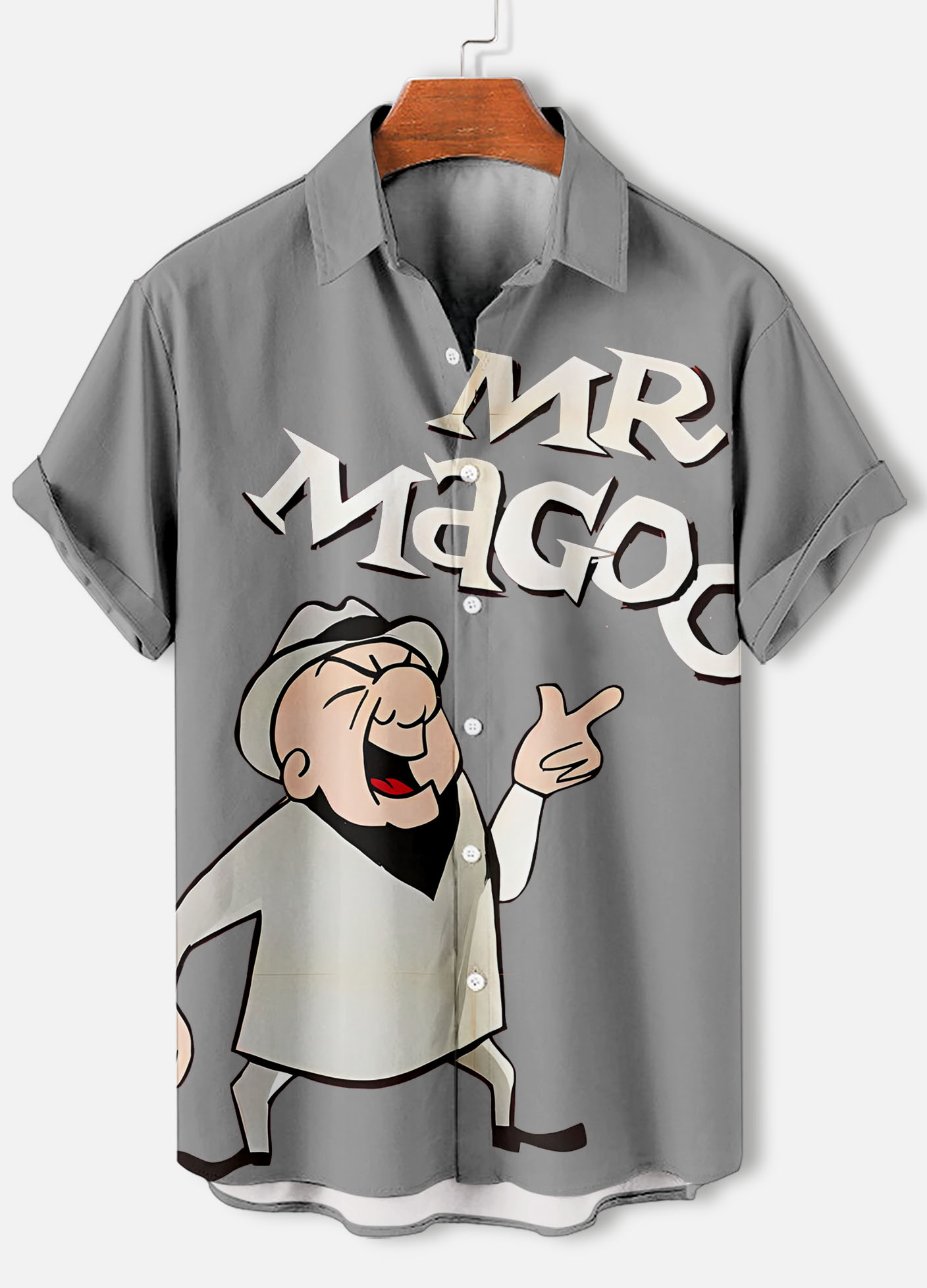 Men's Classic Retro Cartoon Comic Mister magoo Short Sleeve Shirt