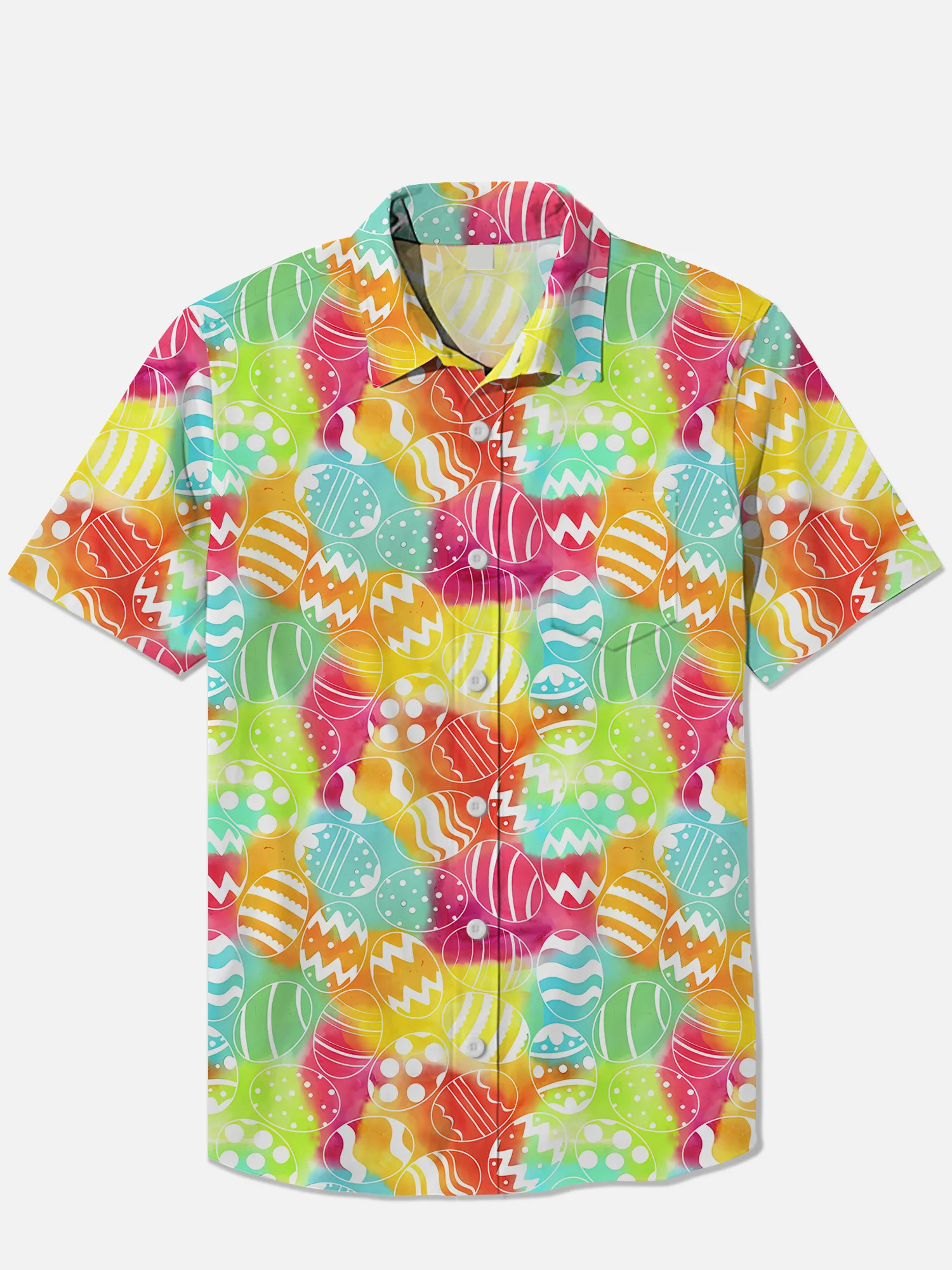 Men's Easter Print Short Sleeve Shirt