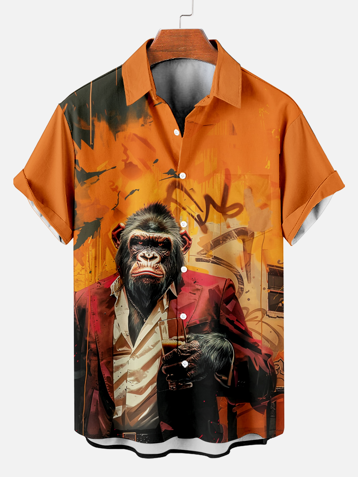 Retro Fashion Animal Graphic Short Sleeve Shirt
