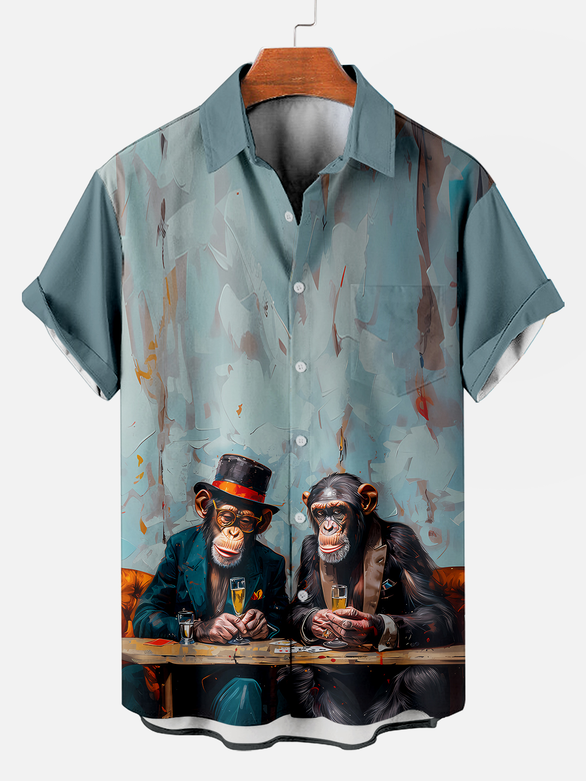 Retro Fashion Animal Print Short Sleeve Shirt