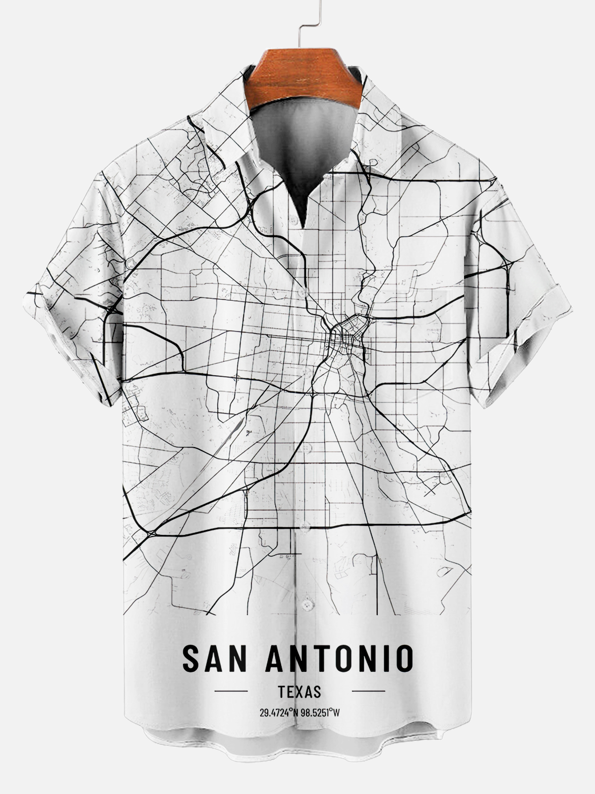 Men's Map Graphic Short Sleeve Shirt