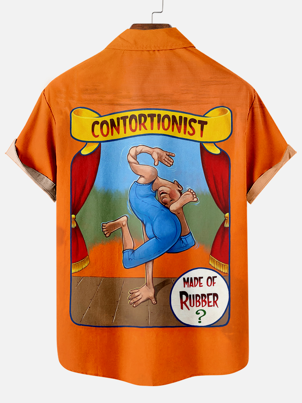 Men's Vintage Circus Pattern Casual Short Sleeve Shirt