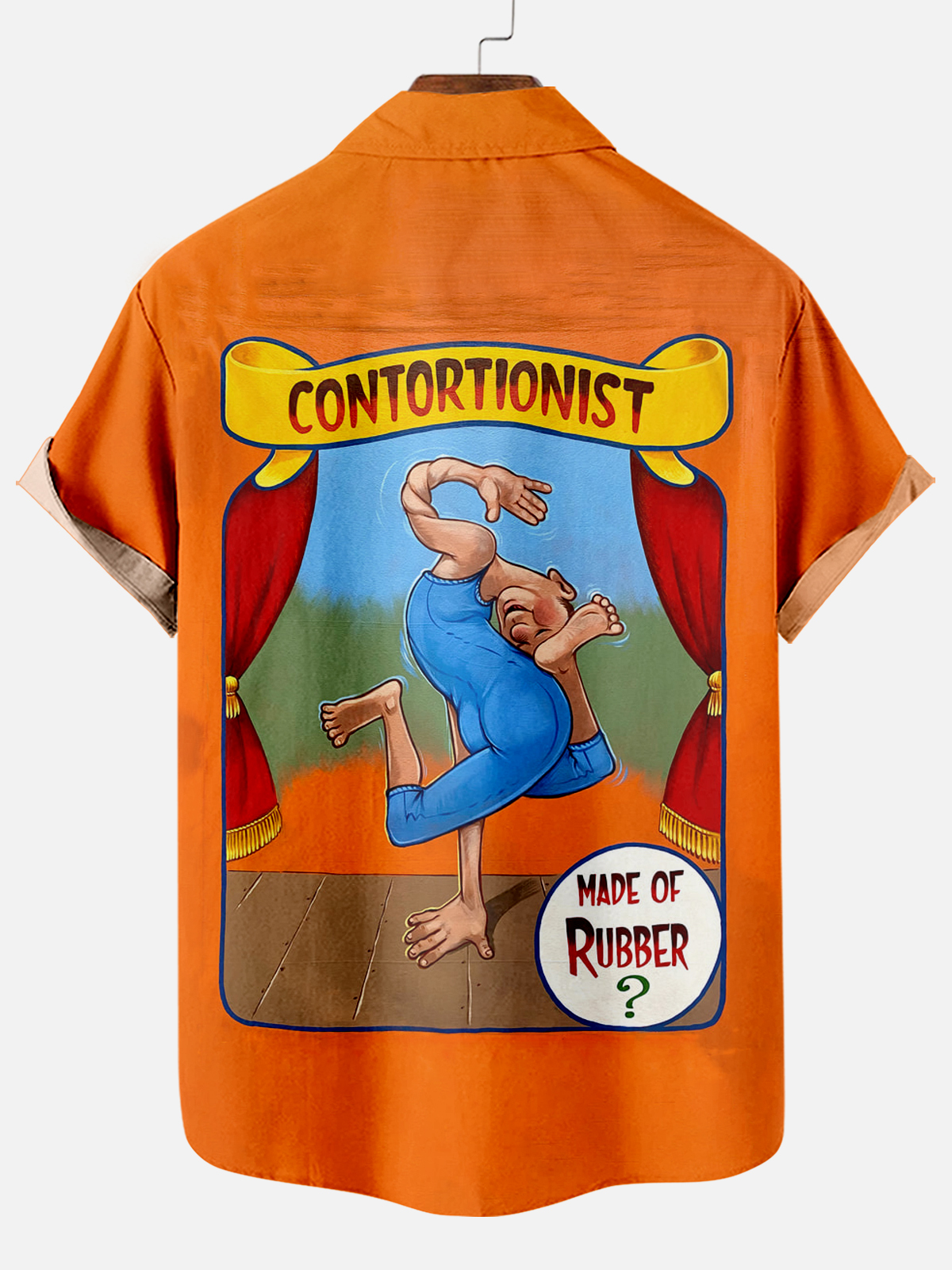 Men's Vintage Circus Pattern Casual Short Sleeve Shirt