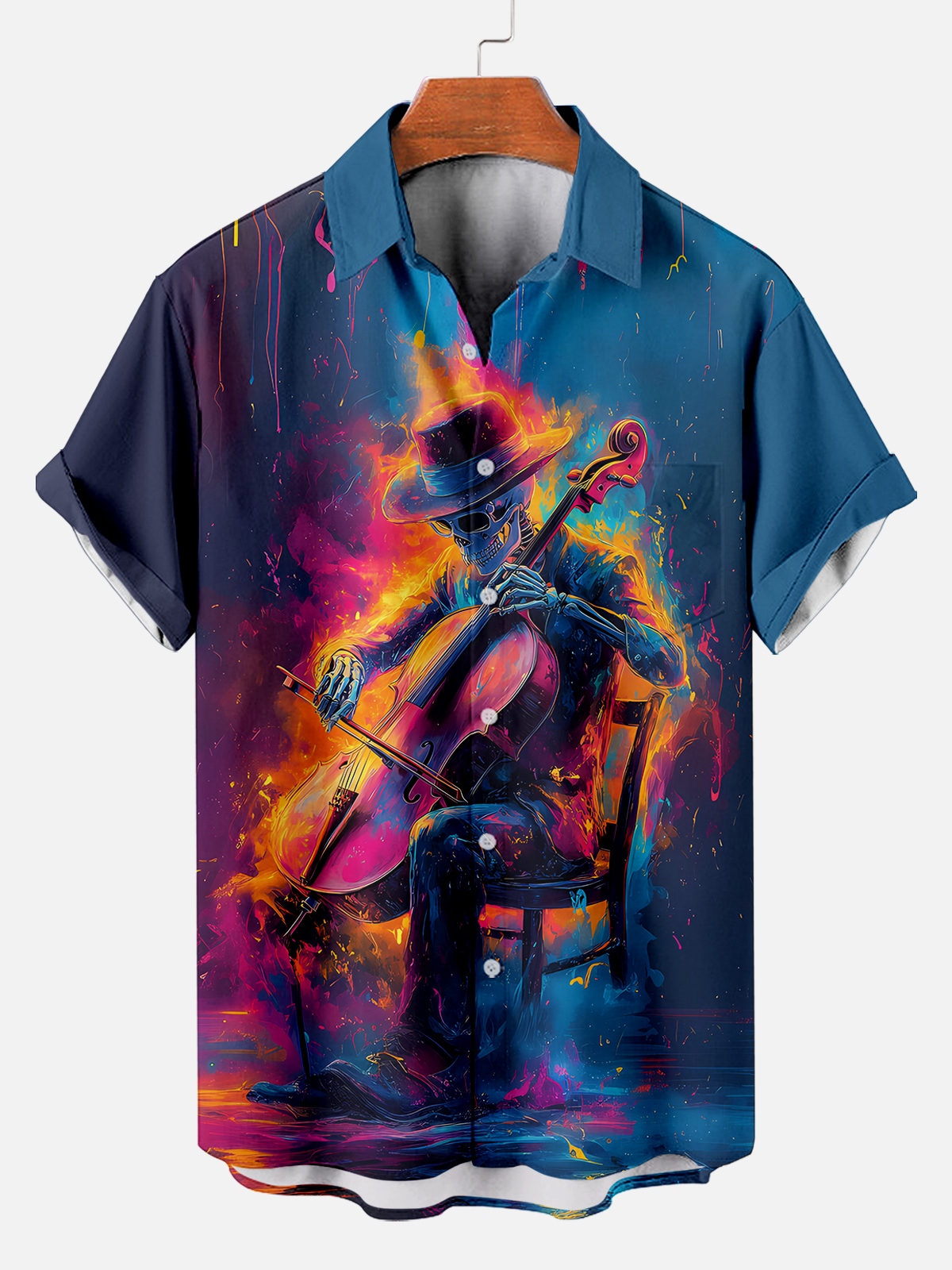 Men's Hawaiian Fun Little Yellow Duck Holiday Casual Short Sleeve Shir