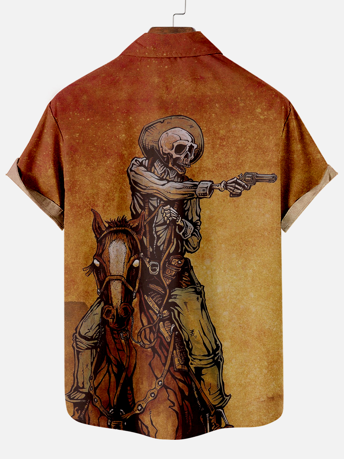Men's Classic Day of the Dead Skull Graphic Short Sleeve Shirt