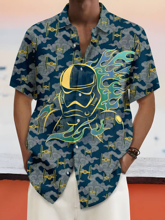 [Copy]Men's Vintage Witch Oil Painting Art Halloween Short Sleeve Shirt