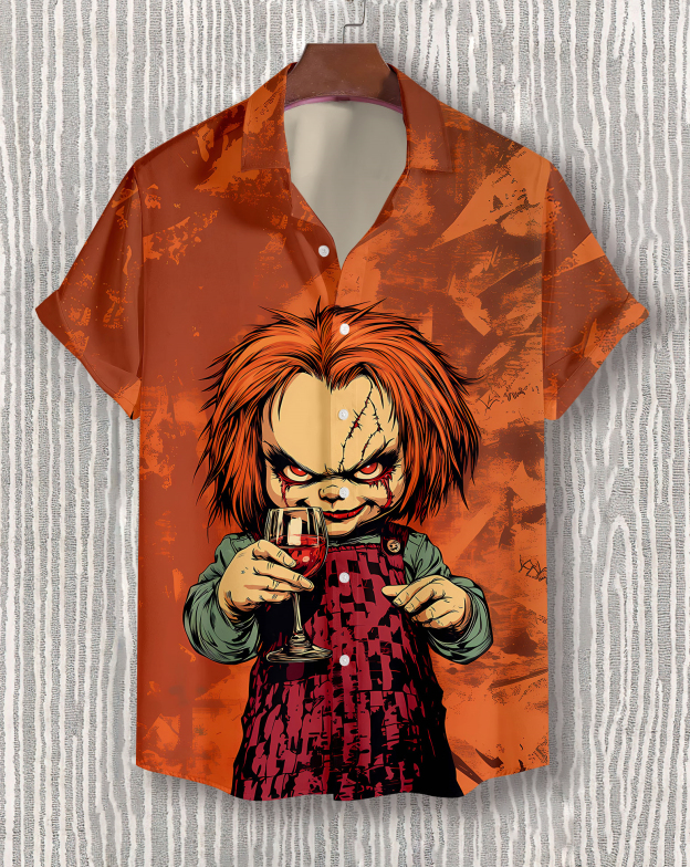Men's Halloween Atmosphere Graphic Short Sleeve Shirt