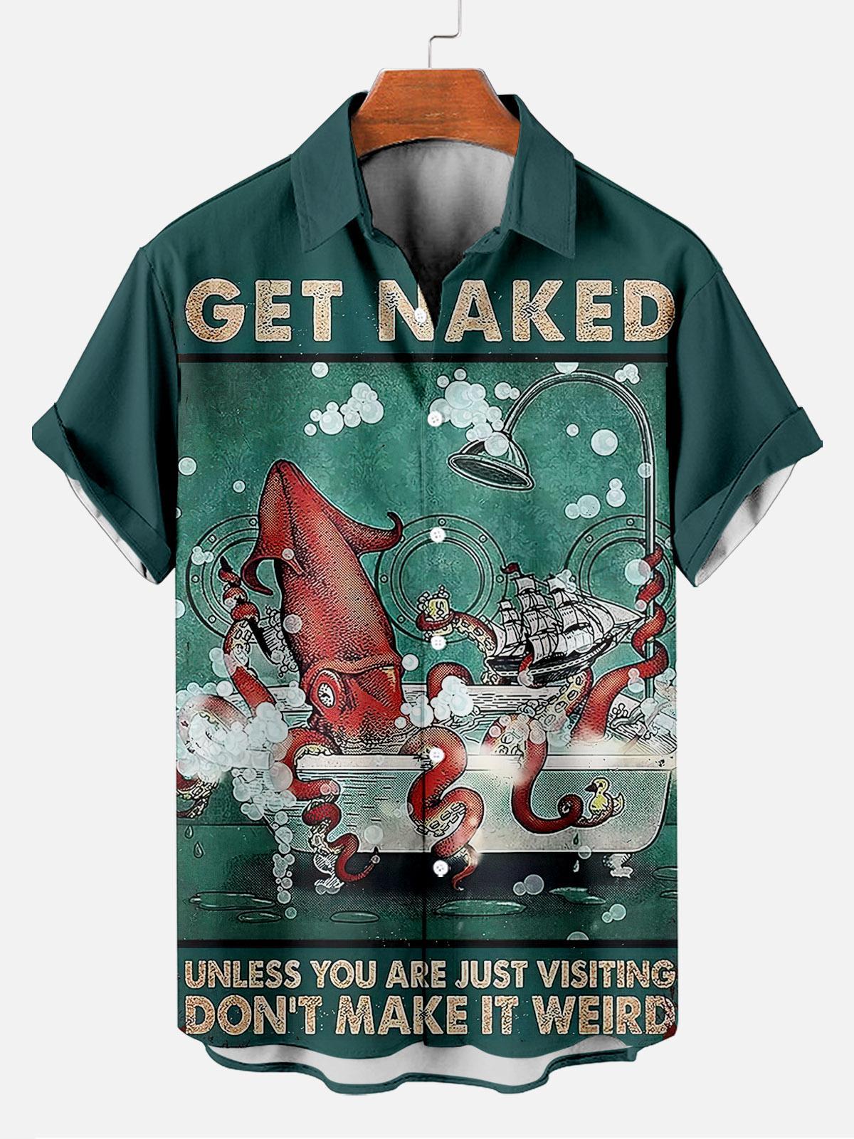 Reggae music skull pattern vacation casual short sleeved shirt