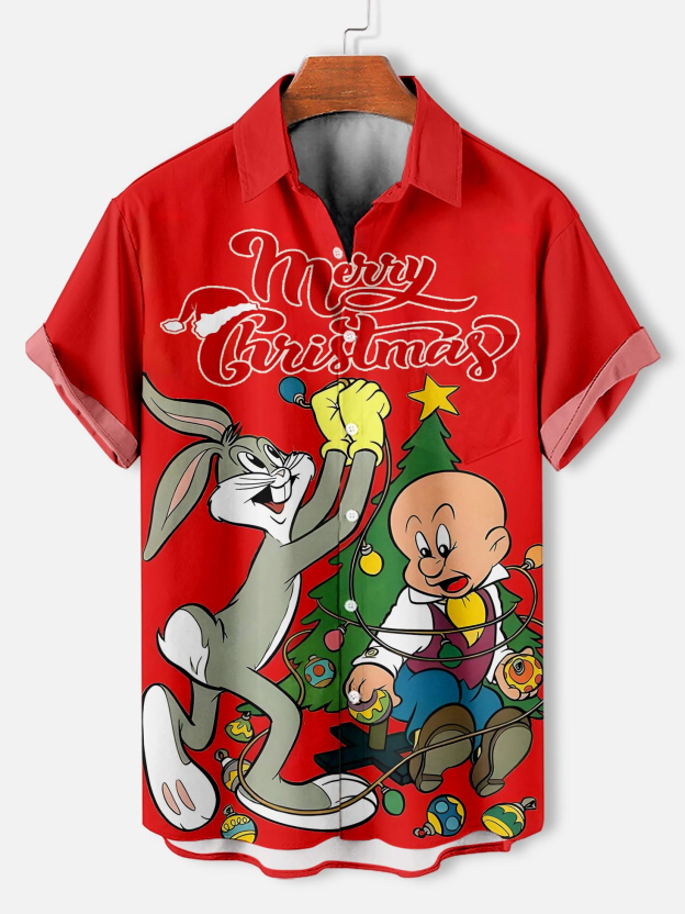 Men's Christmas Graphic Short Sleeve Shirt
