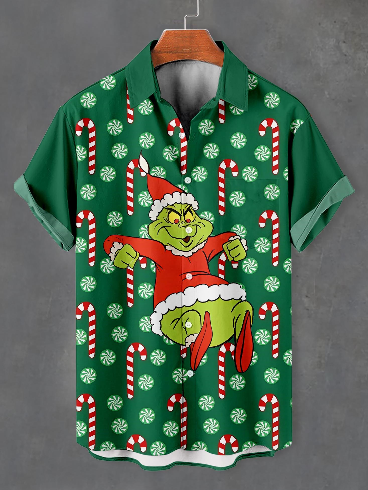 Men's Christmas Cartoon Graphic Short Sleeve Shirt