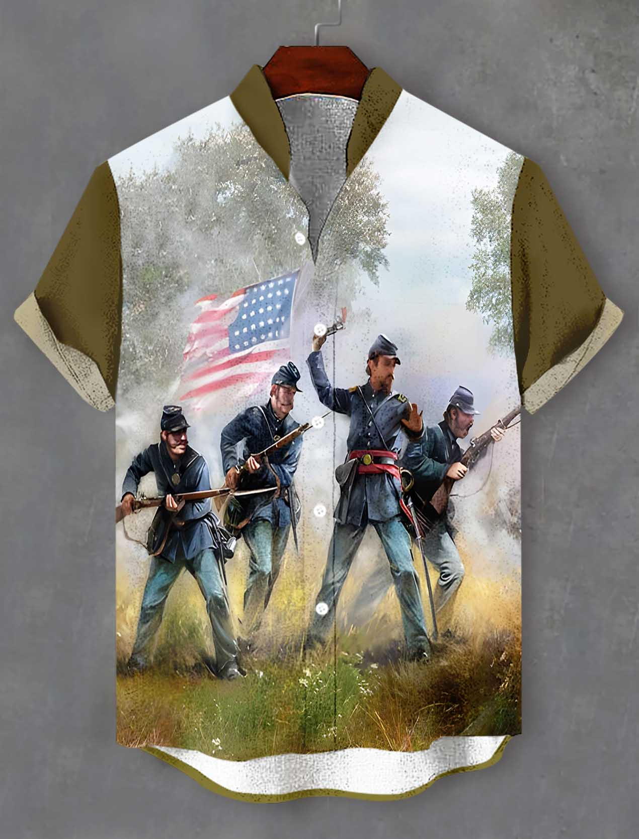 Men's Historical War Illustrated Short Sleeve Shirt