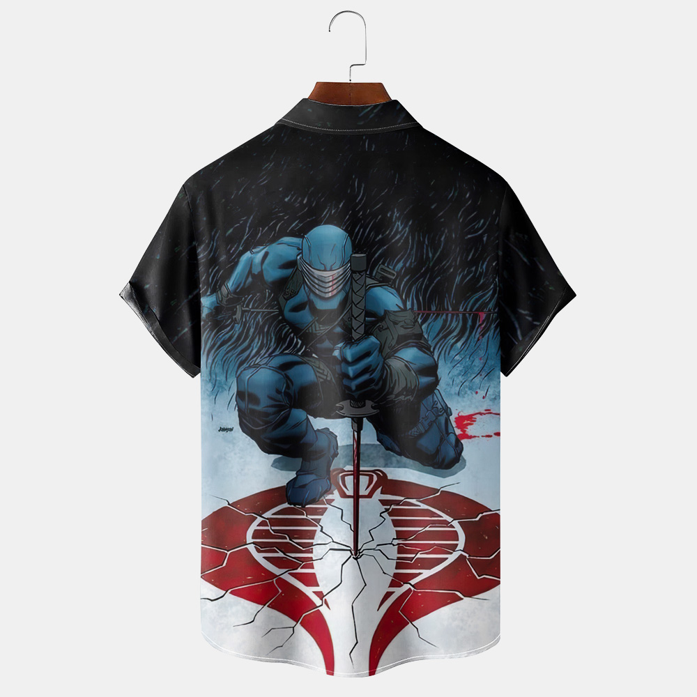 Men's Classic Retro War Cartoon Short Sleeve Shirt