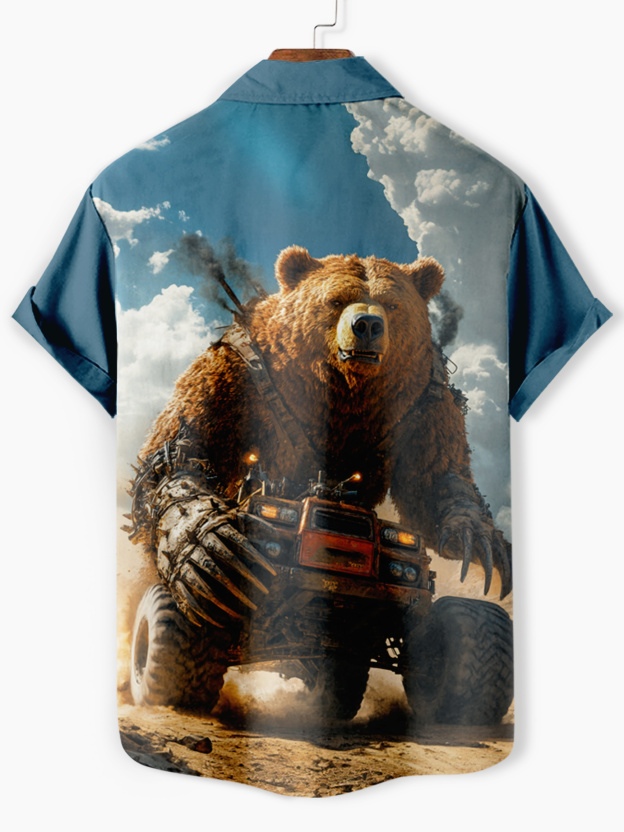 Men's classic movie Terminator animal fun graphic short sleeve shirt