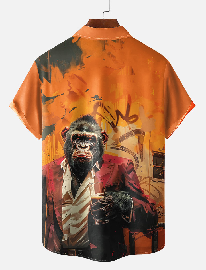 Retro Fashion Animal Graphic Short Sleeve Shirt