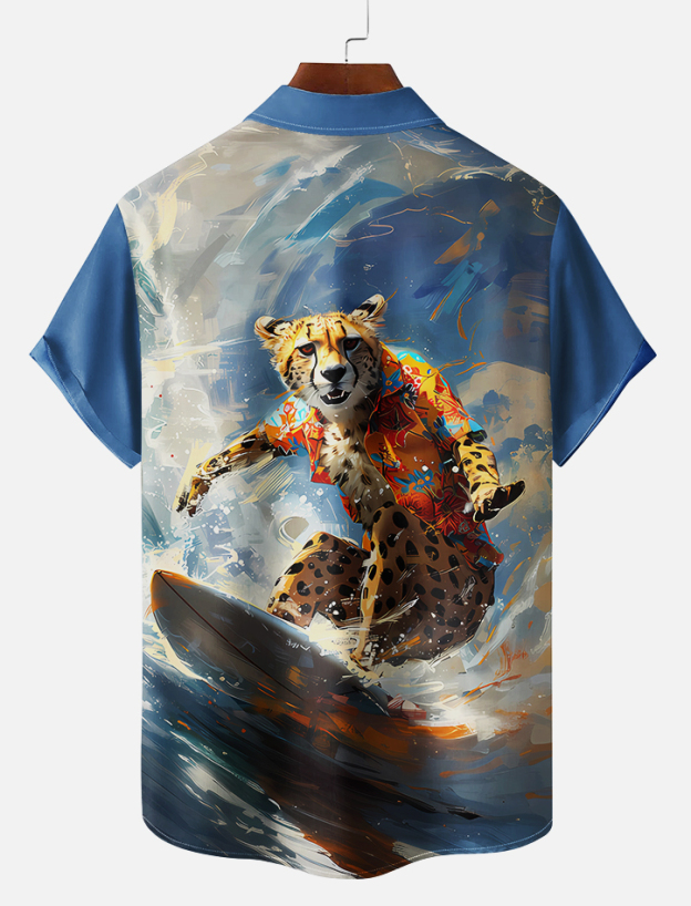 Hawaiian Animal Graphic Short Sleeve Shirt