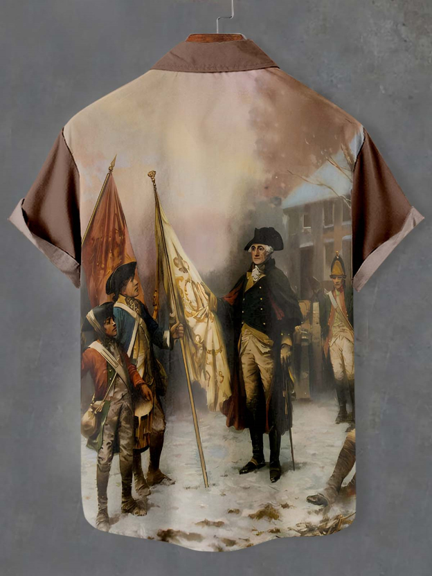 Men's American Revolutionary War Illustration short sleeve shirt