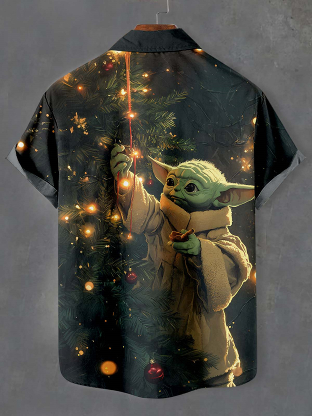 Men's Classic Movie Christmas Graphic Short Sleeve Shirt