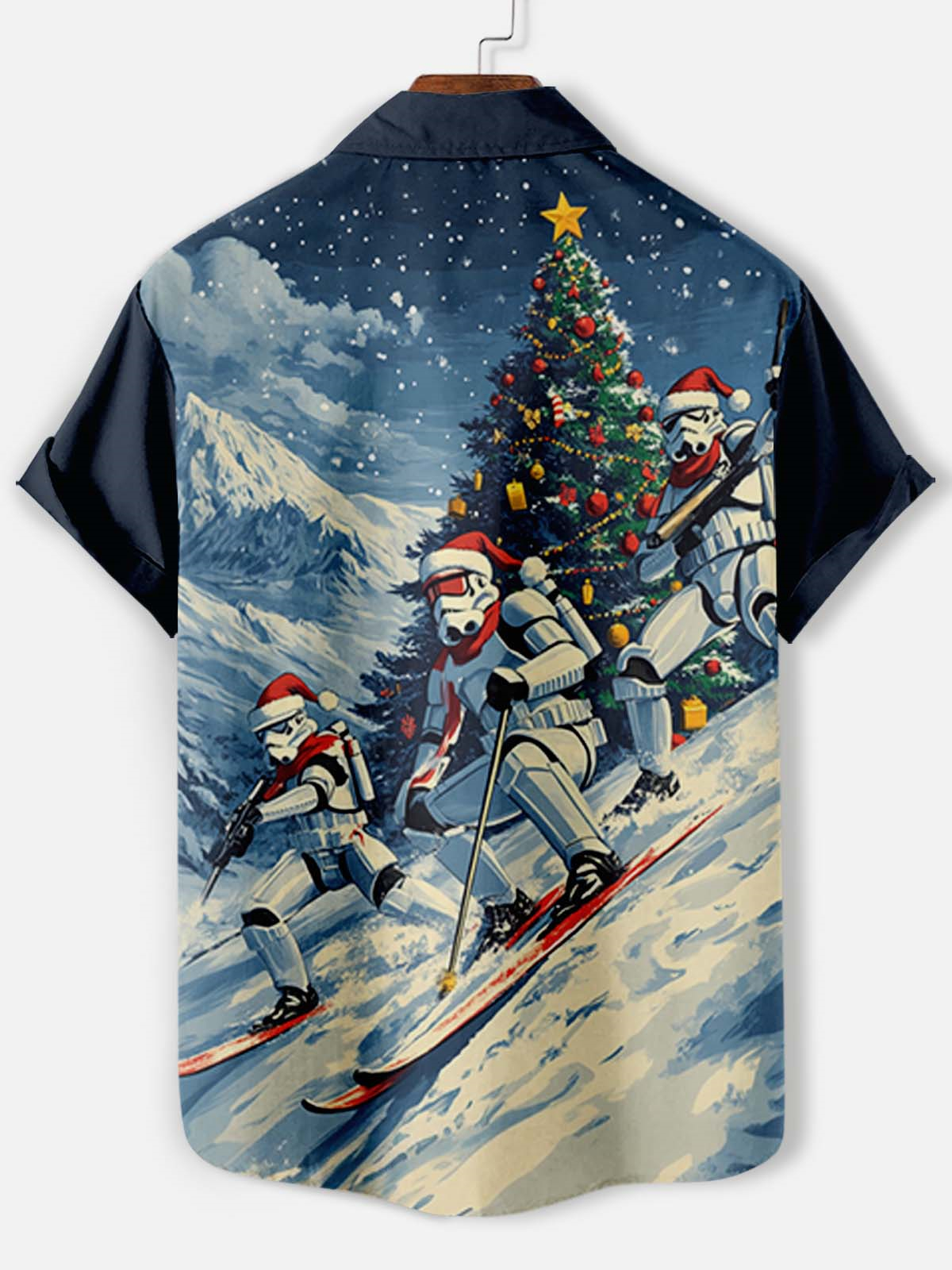 Men's Classic Movie Christmas Graphic Short Sleeve Shirt