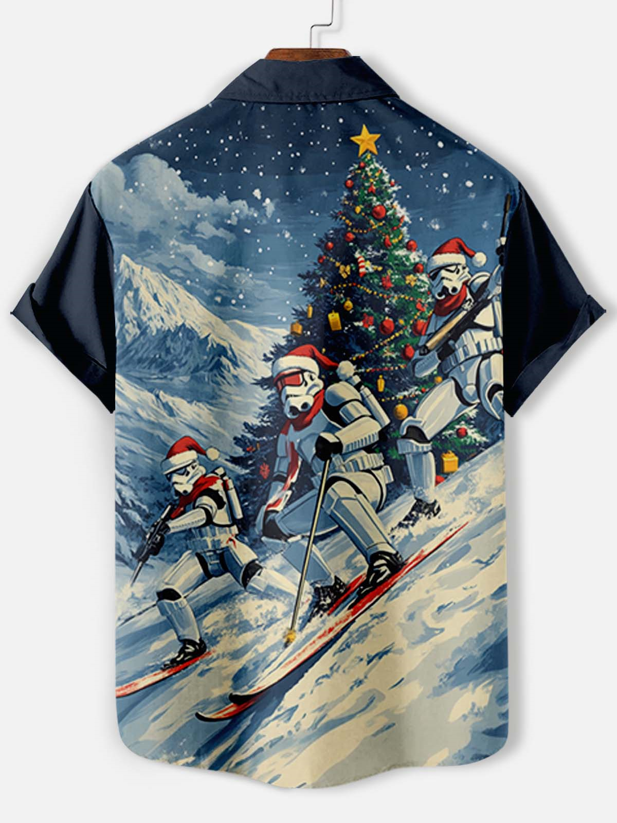 Men's Classic Movie Christmas Graphic Short Sleeve Shirt