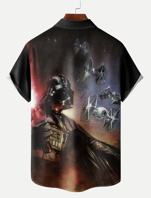  Classic Movie pattern short sleeved shirt